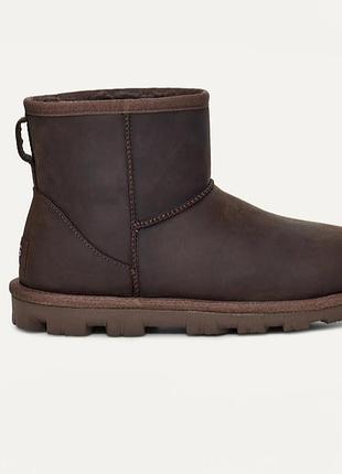 Ugg essential mini leather boot угги кожа нубук овчина/14017/