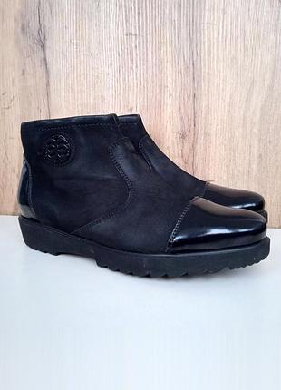 Нубукові черевики, чорні напівчеревики, утеплені демі туфлі, весна осінь, р. 40