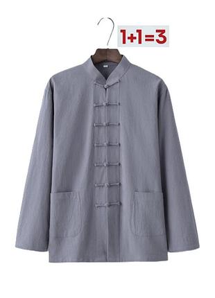 1+1=3 🎁 нова сорочка у китайському азіатському стилі оверсайз унісекс