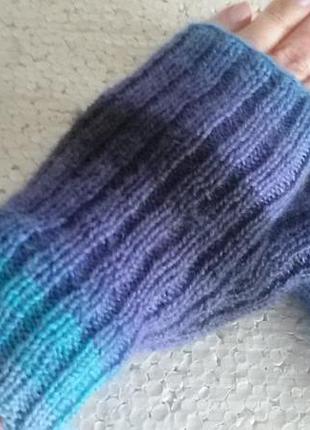 Митенки "джинс" удлиненные