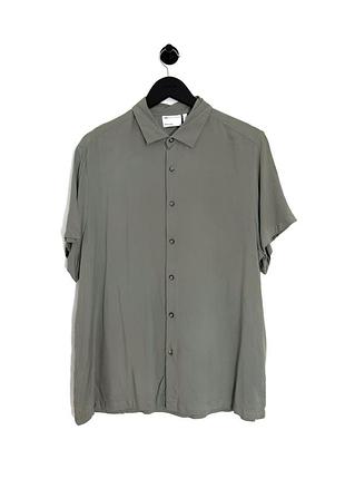 Сорочка хакі з коротким рукавом з віскози asos