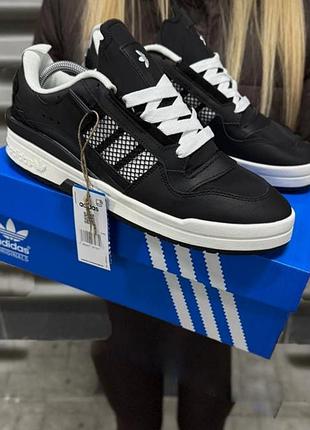 Кроссовки мужские adidas forum ie (черно-белые) демисезонные весна-лето-осень кожа размер 41-46 новые 3210-4