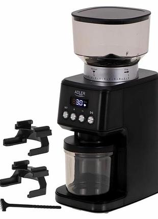Кофемолка adler ad 4300, 180 вт, 31 уровень помола, импульсный режим, контейнер 300 г