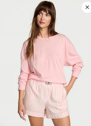 Піжама victoria's secret flannel long-sleeve short tee-jama set