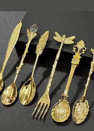 Набір ложки чайні та виделка для десертів соусів меду