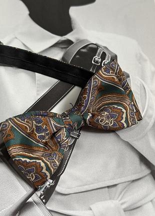 Краватка метелик tie rack пейслі принт вінтаж шовк