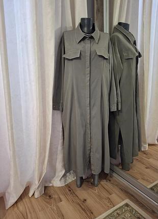 Стильне з кишенями та розрізами з боків плаття 👗 сорочка