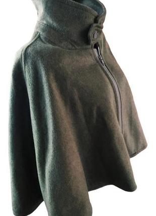 Вінтажне пончо, лоден із спрямованим ворсом, шерсть, колір хакі