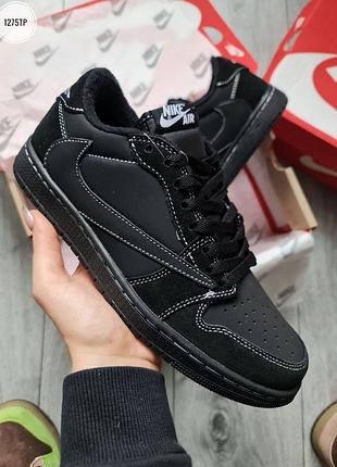 Мужские кроссовки nike air jordan 1 low ogxtravis scott black