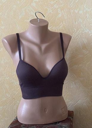 Трендовий чорний кроп-топ fb sister з імітацією корсету