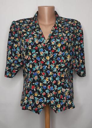 Винтажная блузка с цветочным принтом st.michael, размер 14
