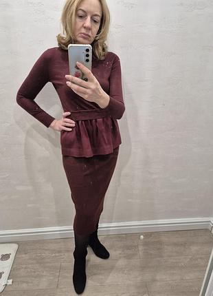 Продам костюм, натуральная шерсть, цвет марсала, м touchwool производитель