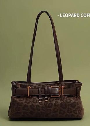Леопардова жіноча сумка-багет