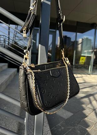 Multi pochette black брендовая стильная черная сумочка жіноча чорна сумка відомий бренд