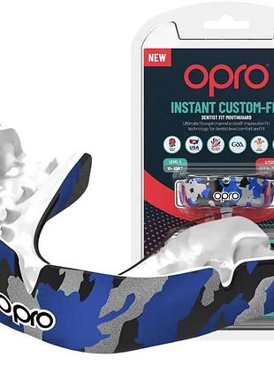 Капа opro instant eyes взрослая (возраст 11+) black/blue (art.102523001) технология hi-flow создает точную анатомическую копию