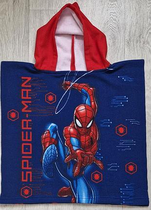 Детское полотенце - пончо с капюшоном спайдермен человек-паук spiderman