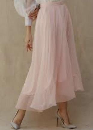 Юбка из органзы с асимметричным подолом