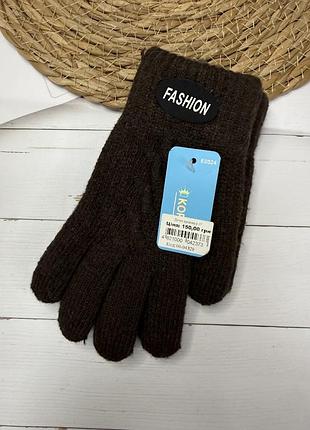 Перчатки унисекс вязаные теплые размер 17 см - эластичные повседневные перчатки для взрослых и подростков (од04329)