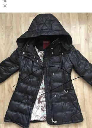 Куртка зима весна брендова з натуральним пухом з капюшоном жіноча