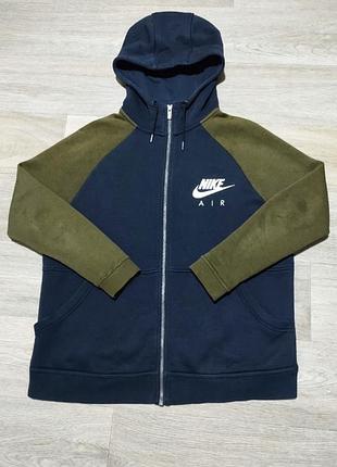 Чоловіче худі на блискавці nike air, розмір м, хакі/чорний graphite