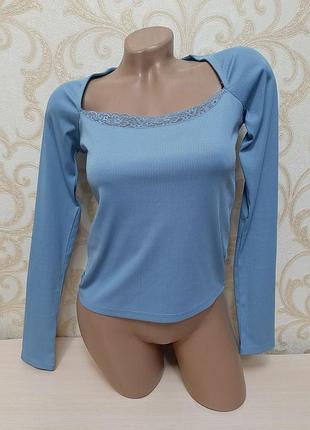 Лонгслів у рубчик із мереживом laura torelli