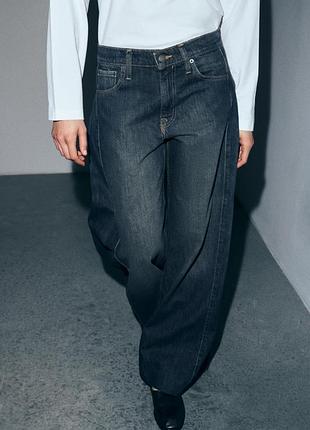 Джинси zw collection wide leg із середньою посадкою від zara, розмір 38