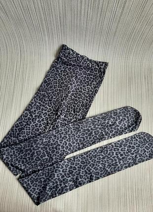 Колготы капроновые в леопардовый принт серые размер универсальный