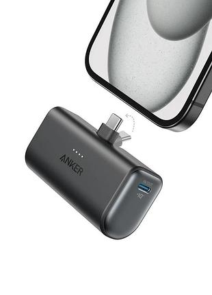 Мини повербанк anker nano 5000 mah 22.5w с складным разъемом usb-c