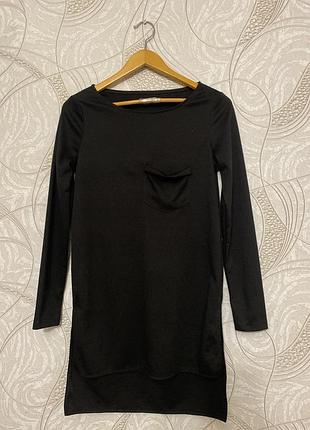 Чорна трикотажна туніка 48-150226