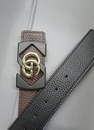 Ремень мужской экокожа 4см двухсторонний ремень искусственная кожа украиная пояс черный золото унисекс эко кожа пояс стиля gucci гуччи