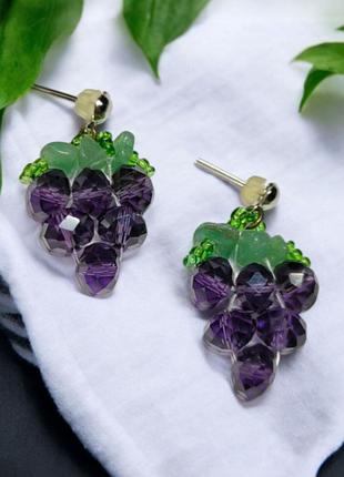 Серьги в виде винограда 3см