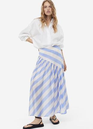 H&m спідниця діоцел котон коса полоска