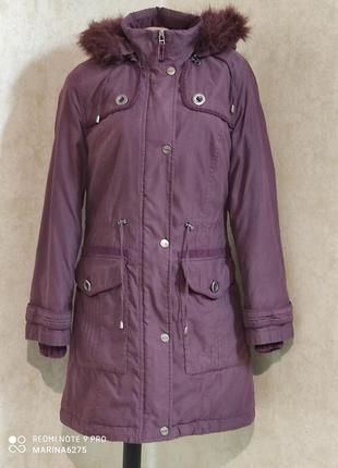 Утеплённая куртка- пальто с капюшоном ~ per una~ р м