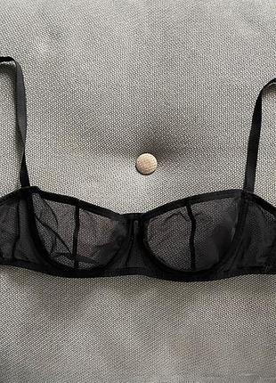 Eres paris оригінал чорний прозорий бюстгальтер балконет сітка 75 a