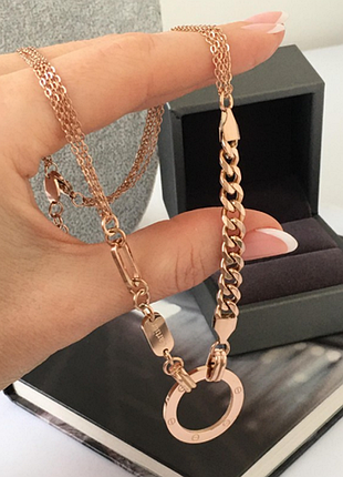 Подвеска, позолоченная, медсталь, позолота, круг, цепь крупная