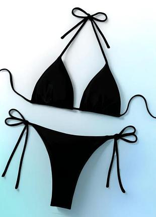 Черный раздельный купальник