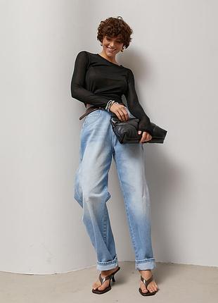 Джинси багі з декоративним швом