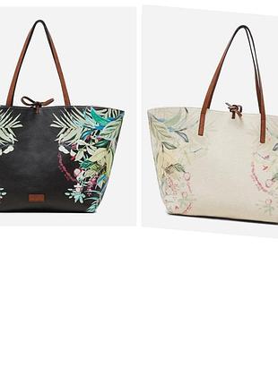 Сумка desigual callie sicilia 21saxa17/1008 — стильная двухсторонняя модель с тропическим принтом.