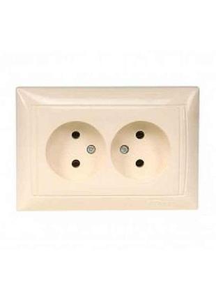 Розетка 2-на primera крем 3307 тм luxel
