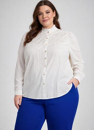 Біла блузка victorian style eu 18 (укр 52) — шифон