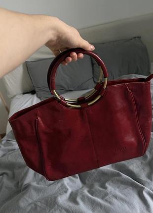 Сумка leslly бордова з круглими ручками
