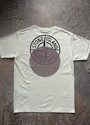 Футболка stone island tricromia three print t-shirt white