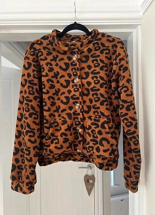 Кофта тедді кардиган леопардовий тежі світер бомбер