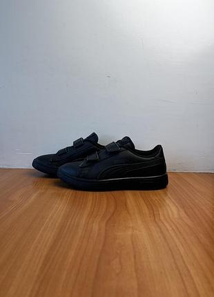 Кроссовки puma smash 2 размер 33 оригинал детские чёрные пума кожаные на липучках