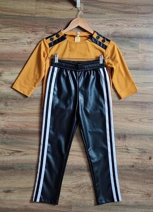 Брюки для девочки Эко кожа+ кофтинка