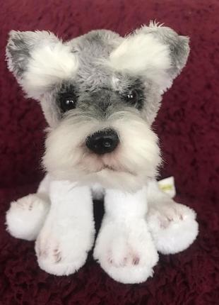 М'яка іграшка собачка реалістична шнауцер