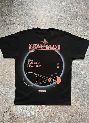 Футболка stone island 30/1 cotton jersey solar eclipse three black