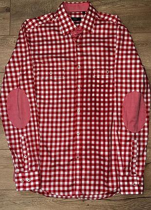 •	🔥 оригінальна сорочка boss у клітку — відмінний стан