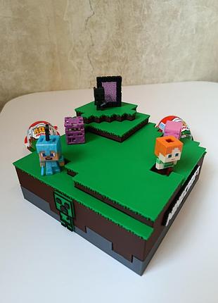 Minecraft kinder joy 💥подставка для фигурок майнкрафт киндер джой органайзер стенд 2