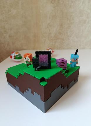 Minecraft kinder joy 💥подставка для фигурок майнкрафт киндер джой органайзер стенд 3